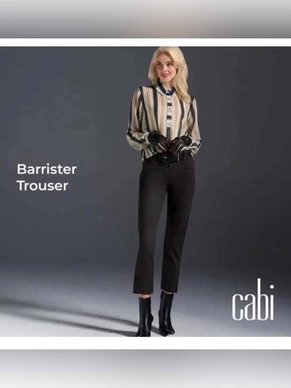 Cabi Barrister Trouser 4317 Womens Size 8 Charcoal Gray Knit Stretch Pants Zip